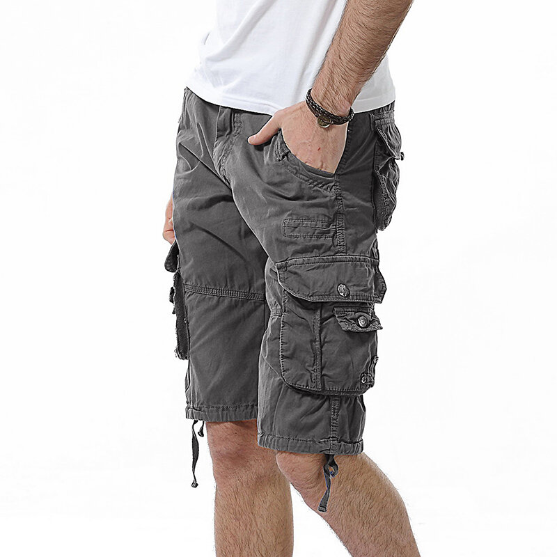 กางเกงคาร์โก้ผ้าฝ้ายมีกระเป๋าไซส์ใหญ่ชายกางเกงขาสั้นลายพรางหลากสีแบบเอเชียขนาด29-40