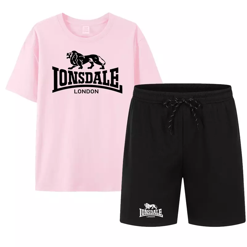 T-shirt en pur coton pour hommes + ensemble d'objectifs sportifs respirants Men'sjoggingpants set dragon lion print s-3XL