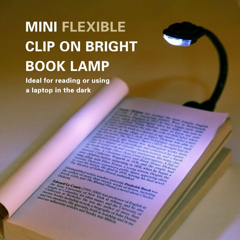 New Mini Flexible Clip-On Bright Book Light Laptop White LED Book Reading Light Lamp Compact Portable Student Dormitory Lights
