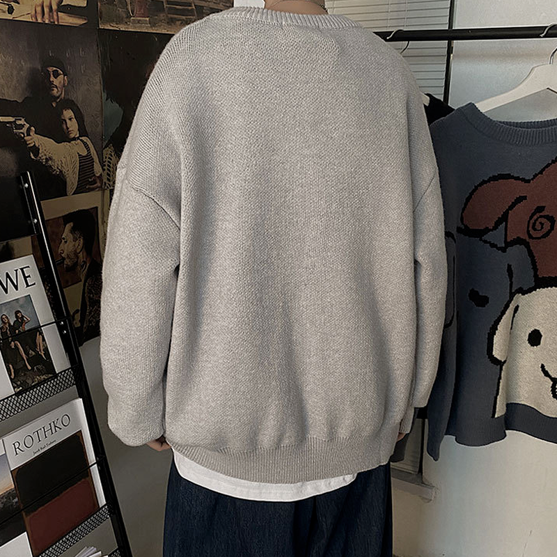 Cartoon Bear Sweater Men's Winter Men's Women's Fashion Long-sleeved Knitted Pullover Sweater Oversized 2023 Cotton Coat New