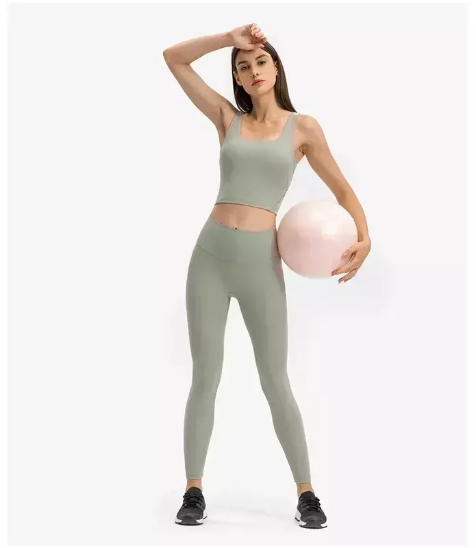 Lemon Women Underwear U Type Yoga Sports Vest with Chest Pad   Gym Sportswear Outfit Fitness TankTops Workout Bra Crop Clothing