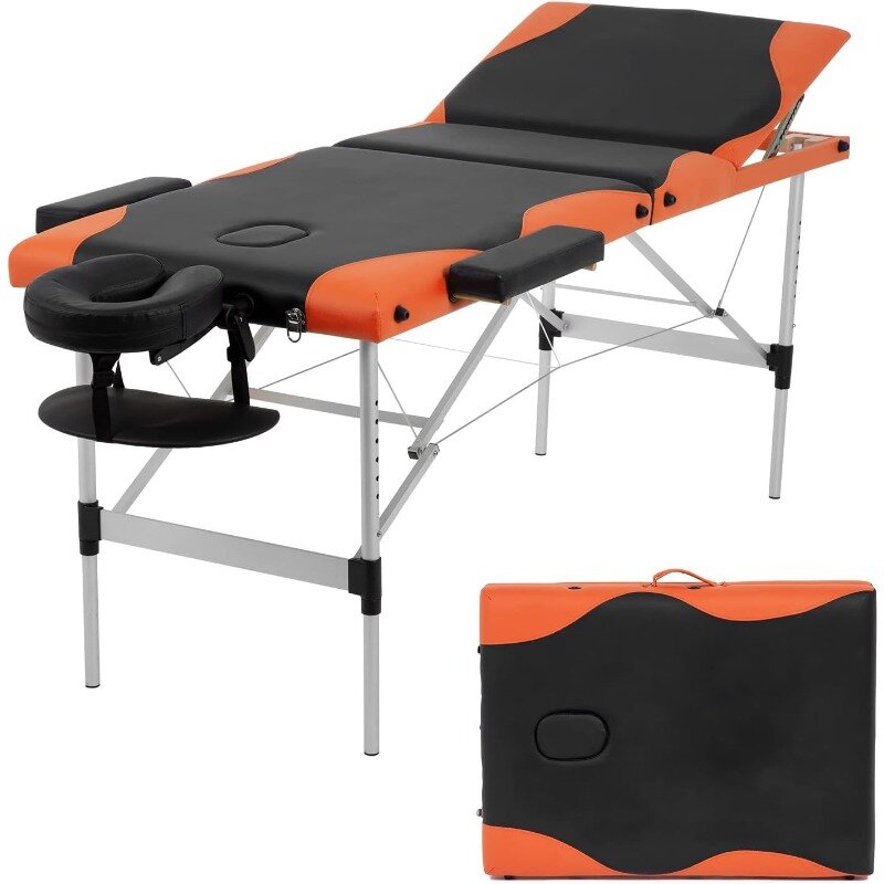 Spa 3 składane 84 Cal z regulowanym aluminiowym stołem do masażu przenośne łóżko do salonu twarzy z futerał do przenoszenia do kołyski