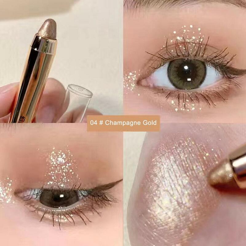 Glitter Eyeshadow Pen, Pearlescent Matte Diamond Eyeliner, destaque impermeável, Ilumine Silkworm Maquiagem Lápis, pálpebras brilhantes