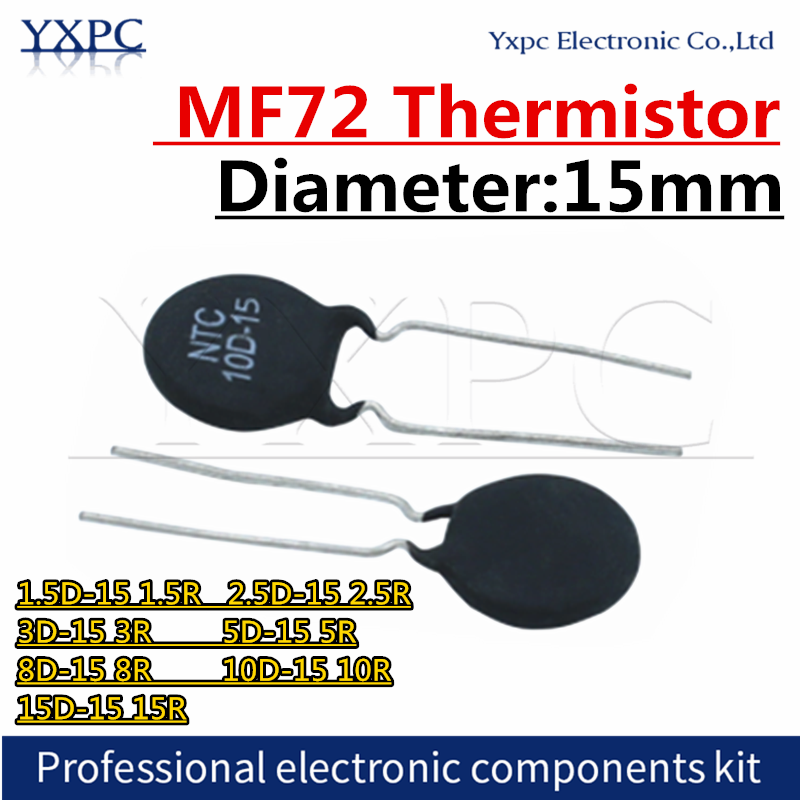 5 stücke MF72 Thermistor Widerstand 15mm NTC resistos 1,5 D-15 1,5 R 2,5 D-15 2,5 R 3D-15 3R 5D-15 5R 8D-15 8R 10D-15 10R 15D-15 15R