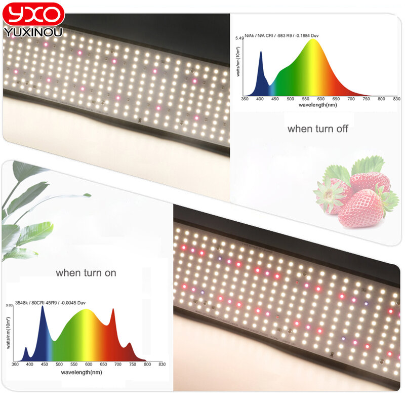 Samsung LM301H EVO 320W Quantum V4 Tech LED Bar Full Spectrum Growing Light UV IR ON/OFF Meanwell Driver For Plants Flower Seeds