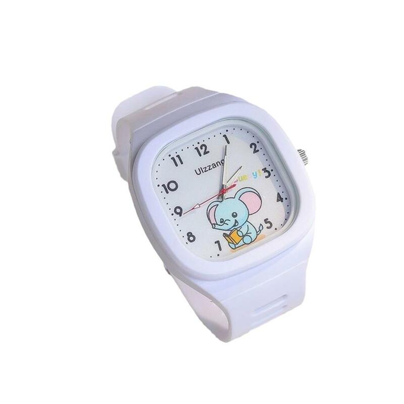 Cute Square Watch Mulheres Casual Sport Branco Relógios Quartz Silicone Relógios De Pulso Assista Gilrs Banda Senhoras Estudantes U5Z2