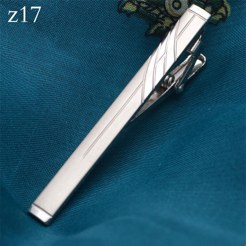 Baru Pin dasi warna perak logam mode klip dasi halus klasik jepit dasi kristal gesper Aksesori Perhiasan Pria