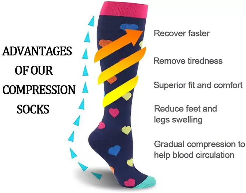 58 Style Compression Socks Women Best Running Athletic Sports Crossfit  Flight Travel Nurses Running Athletic Stocking Men Socks
