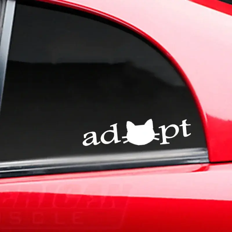 Stiker mobil penyelamatan kucing, stiker jendela belakang vinil mobil hangat dan romantis