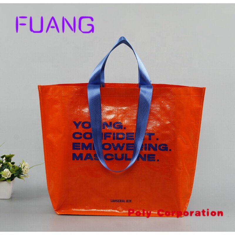 Custom  Reusable waterproof pp woven laminated shopping tote bags with custom logos,custom printing laminated pp woven shopping 