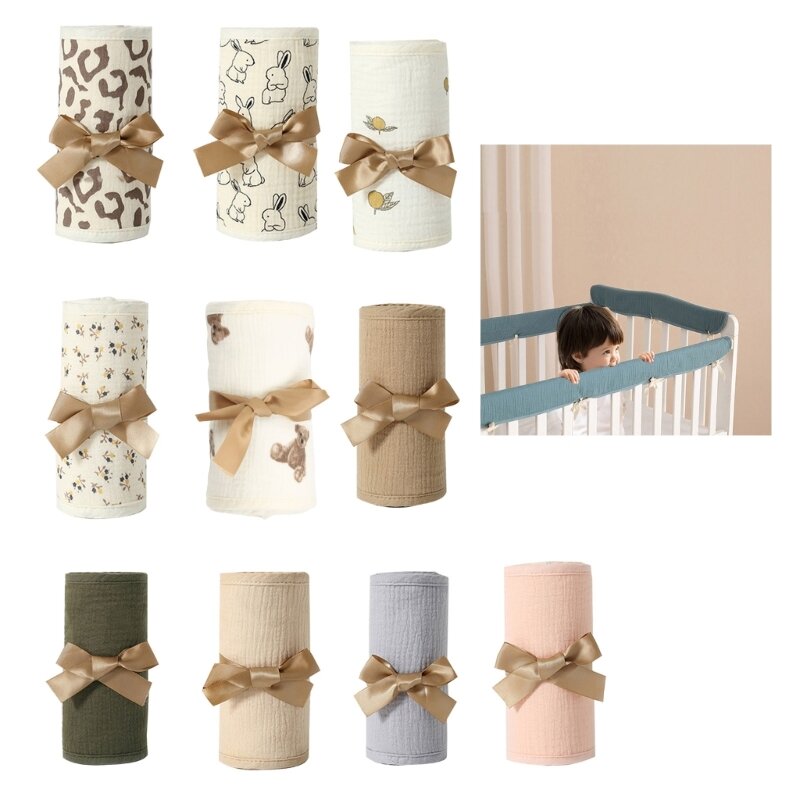 Wrapped Cover Teething Guard Baby Crib Cover Protector Set 4Pcs