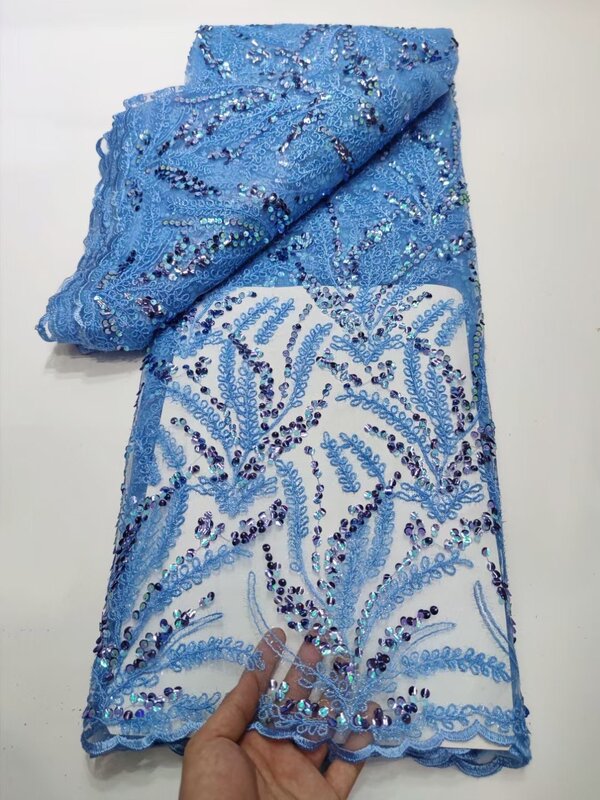 Moda africanfrench net tule tecido de renda malha rendas festa de casamento ts1497