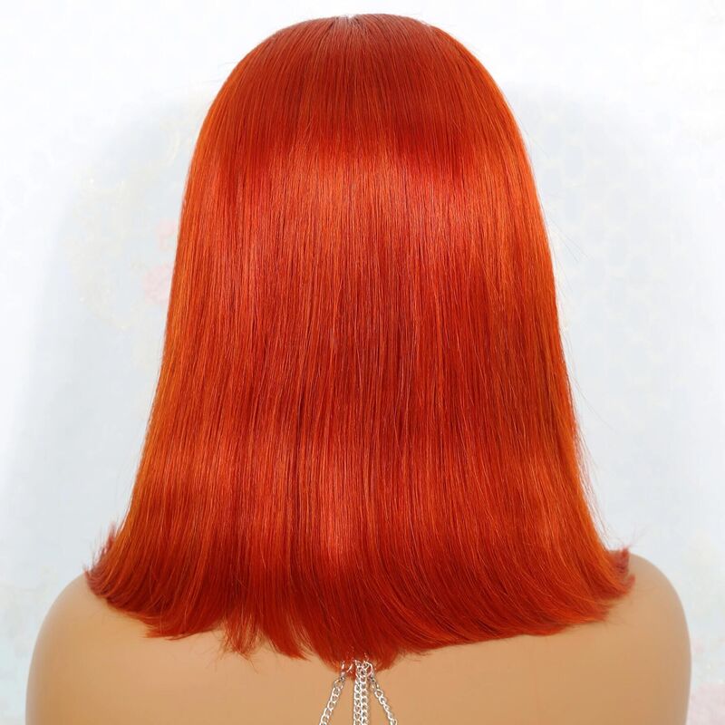 Peruca peruca dianteira do laço natural straight-n.w #350, 13x4, bob curto, 12 polegadas, densidade 180%, para as mulheres