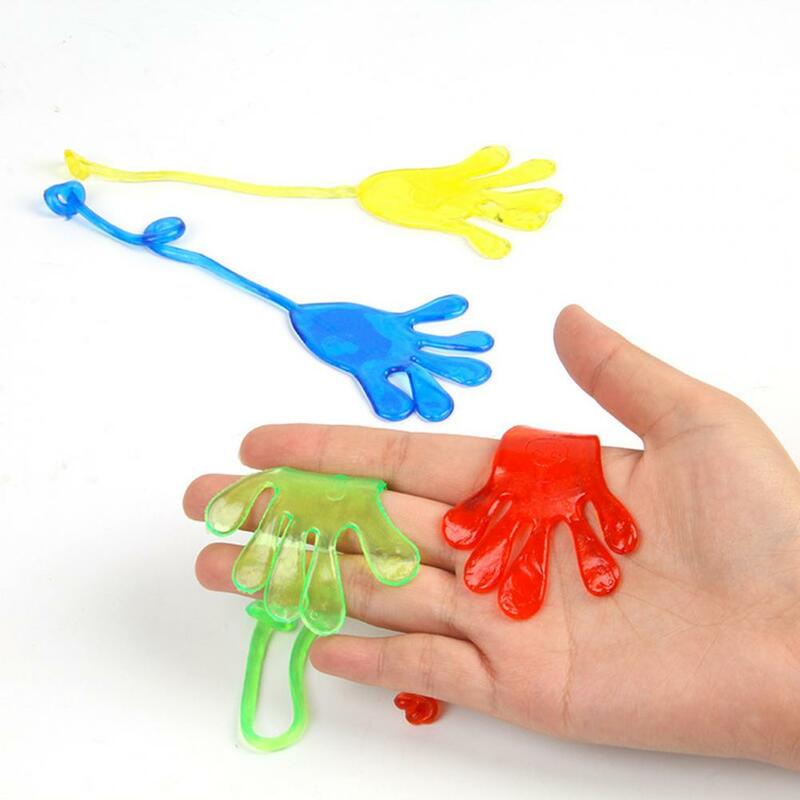 100Pcs Glitter Sticky Hands Party Favors Kids Birthday Supplies Carnival Prizes Treat Gift Stuff Halloween Fillers Mini Stretchy