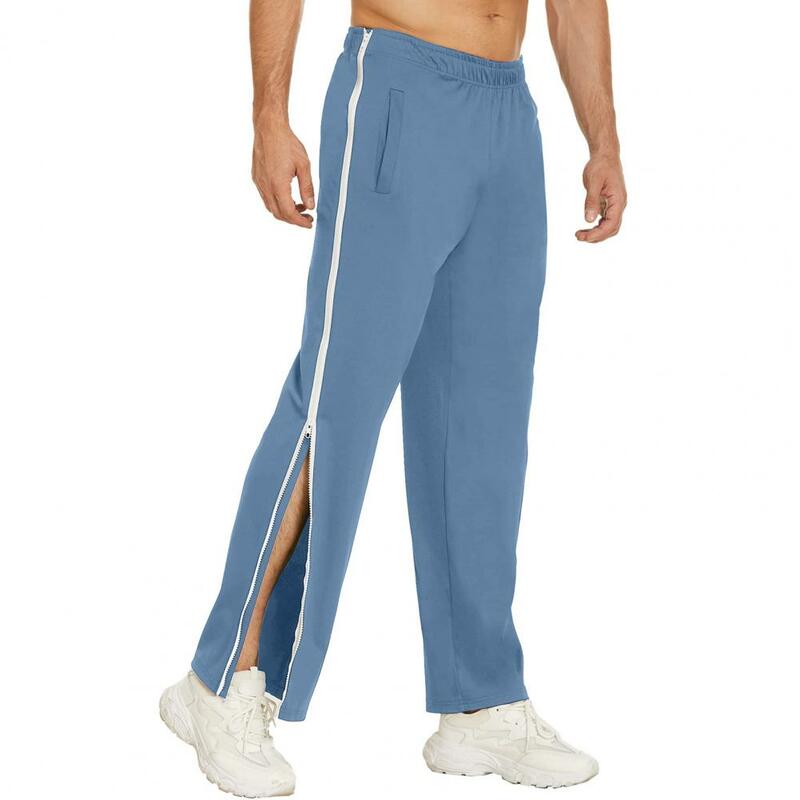 Men Sweatpants Mid-Rise Skin-touching Male Easy Take Off Jogging Trousers Shrink Resistant Sports Trousers Streetwear