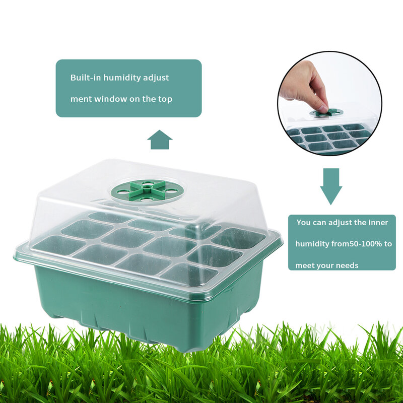 6/12/13 Grid Ventilation Germination Box With Ventilation Hole Cultivation Planting Box Square Round Seedling Starter Tray