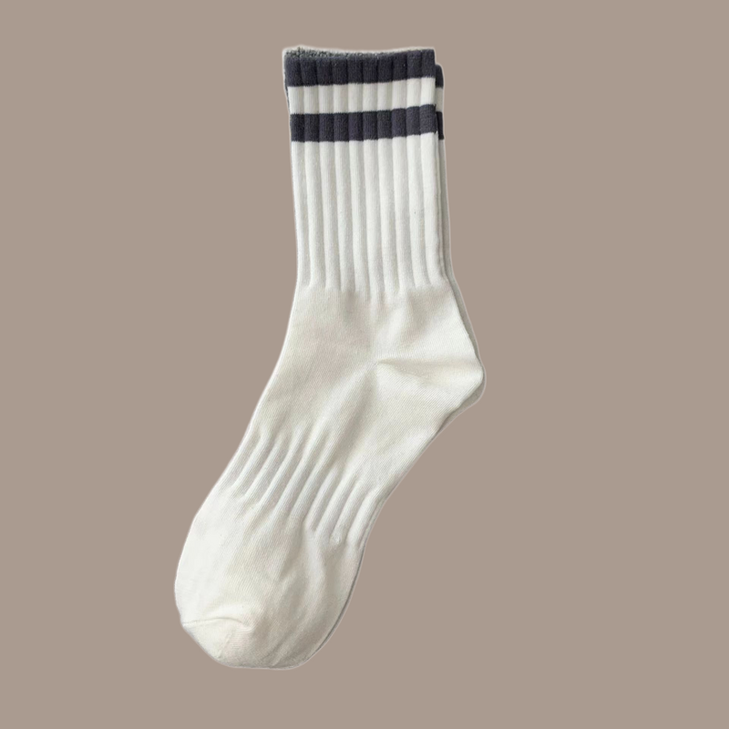 5/10 Pairs Men High Quality Sports Socks 2024 Trendy Deodorization Versatile Socks Men's Solid Color Thick Stripe Mid Tube Sock