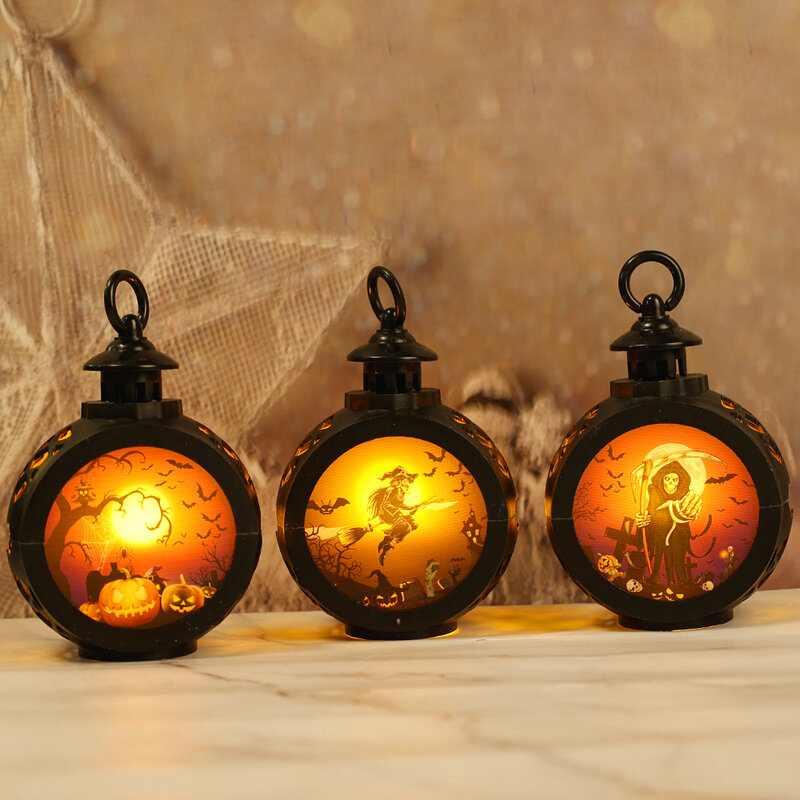 Lanterne Led Portable suspendue pour Halloween, luminaire décoratif d'intérieur, idéal pour une fête de noël