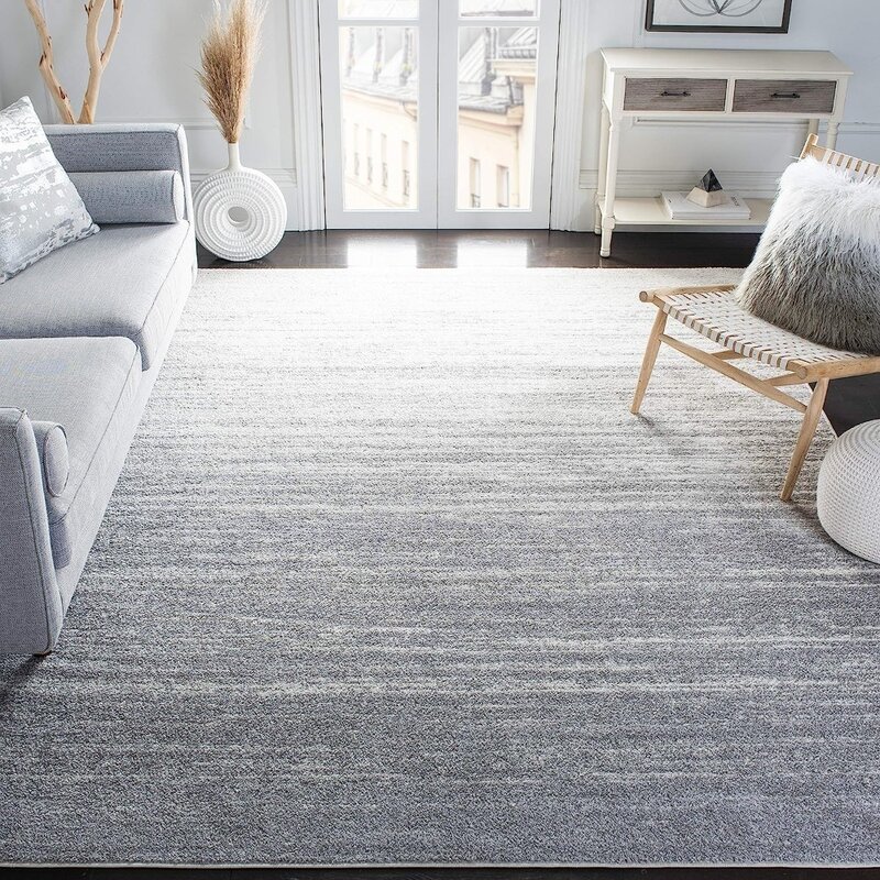 SAFAVIEH Adirondack Collection-alfombra de área de 10 'x 14', gris claro y gris, diseño moderno degradado, no se cae y es fácil de cuidar