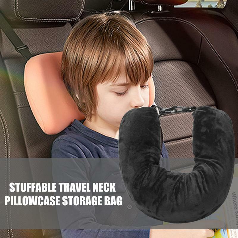 1pcs Fillable Neck Pillows For Travel Soft Tube Neck Pillow Clothes Packable Lightweight Portable U Shaped Pillow Sleeper Holder