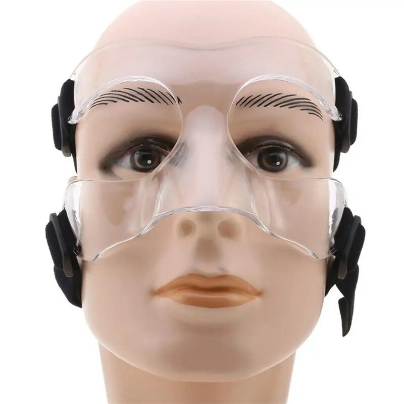 Masker pelindung hidung untuk pria wanita, pelindung hidung yang dapat diatur & jernih untuk olahraga basket sepak bola