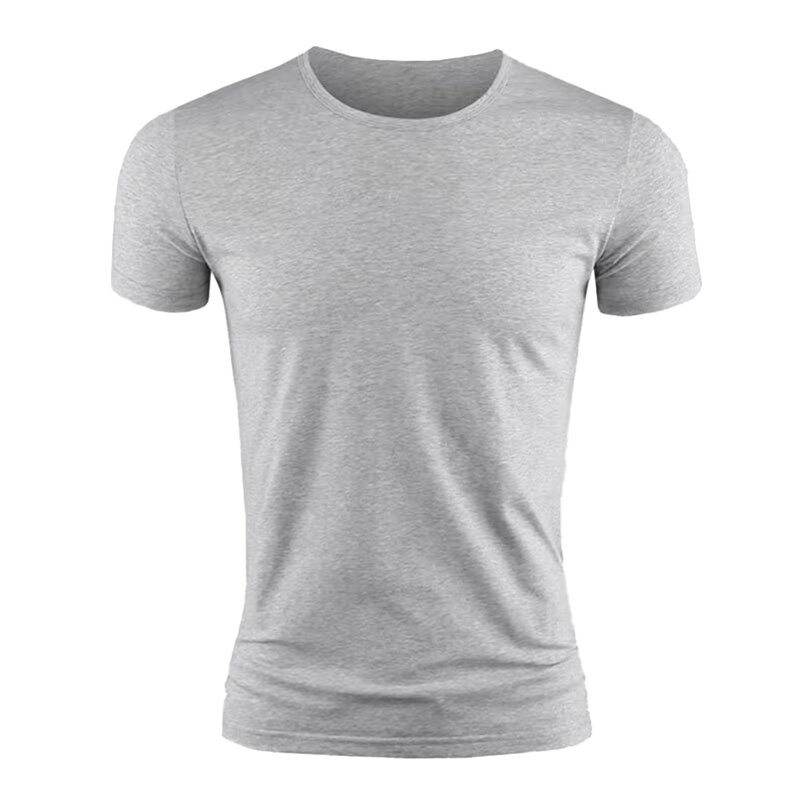 Nowa męska koszulka z krótkim rękawem podstawowa zwykła na co dzień wycięcie pod szyją na siłownię koszulka na lato dopasowane koszulki koszulka odzież męska