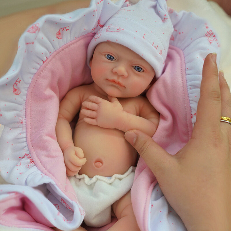 Boneka bayi silikon Full Body 12 inci, boneka bayi Preemie Full Body, boneka anak perempuan Luna & anak laki-laki toty hidup