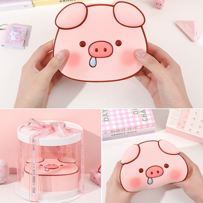 Cartoon Kawaii Pink Pig Pig Cake PU Slow Rebound Toys Creative Ins Cute Pink Cake Pig  Pinch Music Fidget Toy Decompression Toys