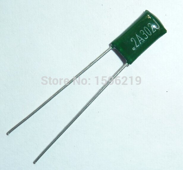 10s Mylar Film Capacitor 100V 2A302J 3000pF 3nF 2A302 5% Polyester Film capacitor