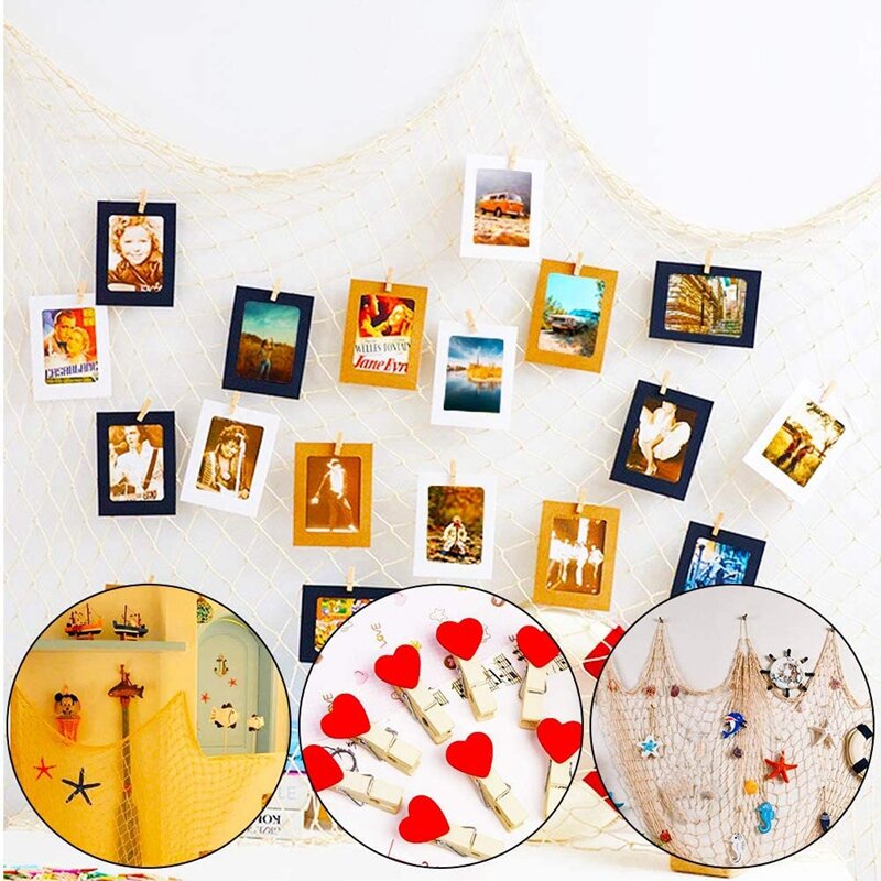 Red de peces para el hogar, marco de fotos decorativo de pared de estilo mediterráneo para fiesta náutica, Baby Shower, decoración de fotografía