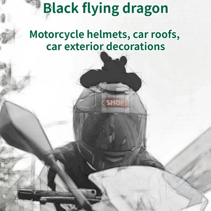 자동차 인테리어 액세서리 오토바이 헬멧 액세서리, 블랙 플라잉 드래곤 자동차 지붕 장난감 인형 장식품