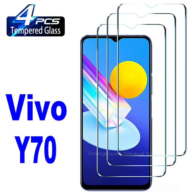 2/4Pcs Tempered Glass For Vivo Y70 Screen Protector Glass Film
