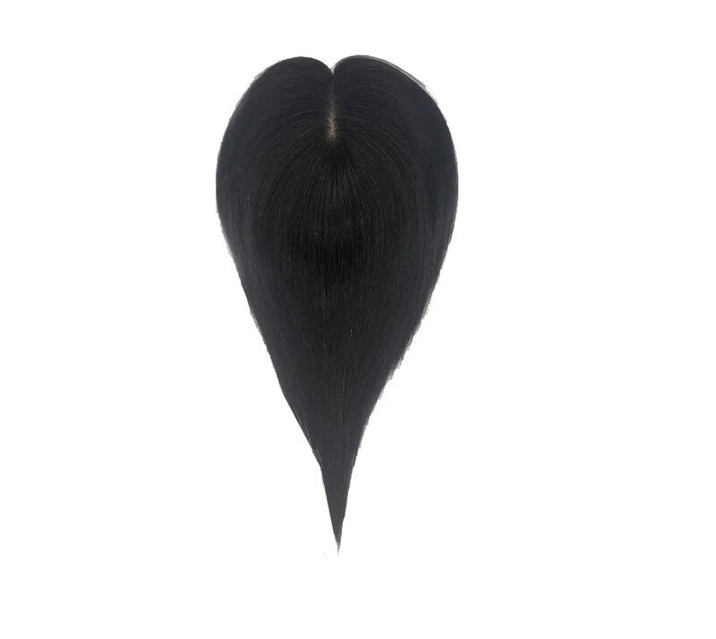 Women Toupee Silk Base Breathable Topper Hair 100% Real Human Hair 3 Clip In One Piece Hair Extensions Natural Color Topper Wigs