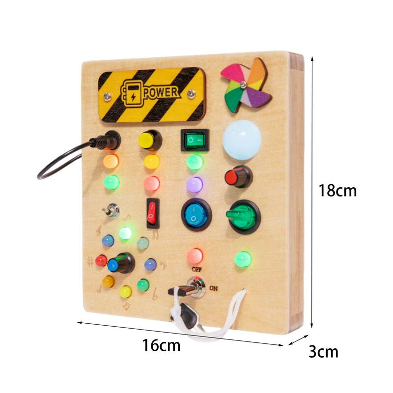 Włącznik świateł ruchliwej tablicy Montessori zabawka do zabawy w pomieszczeniach dla dzieci zabawka na deskę sensoryczną dla chłopców w wieku 3 lat najlepsze prezenty