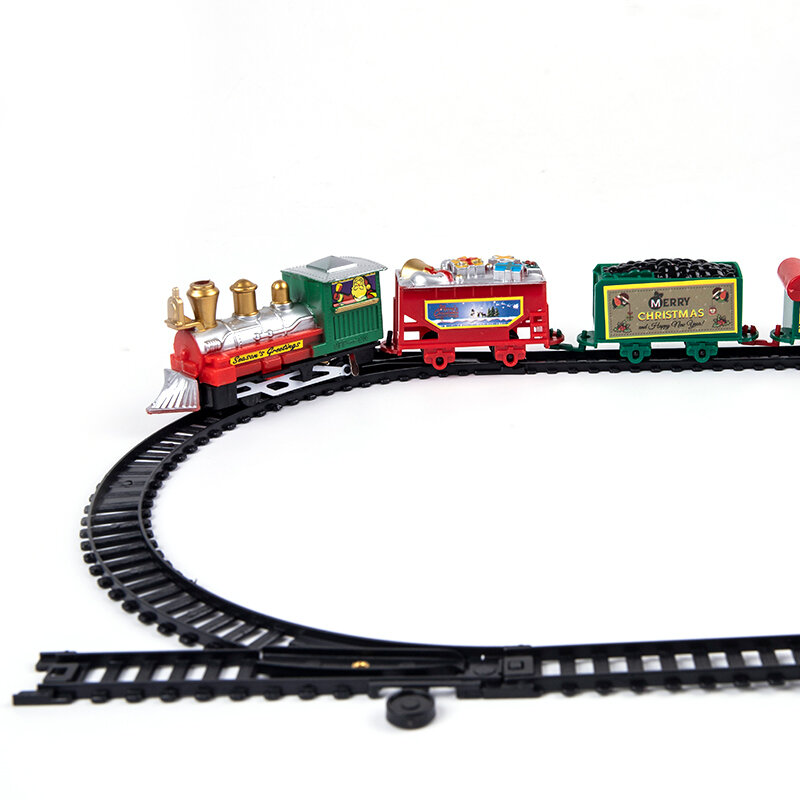 2022 عيد الميلاد الكهربائية السكك الحديدية سيارة بنة المسار مجموعة السكك الحديدية سيارة النقل لعبة الطوب قطار عيد الميلاد سنوات جديدة هدية