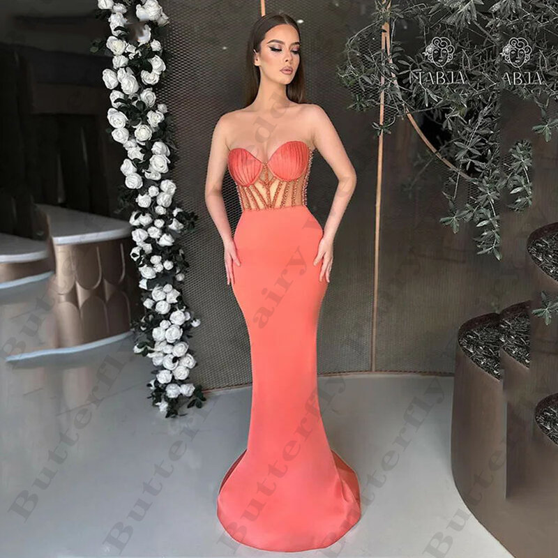 Elegant Fashion Fascinating Evening Dresses For Women Beautiful Sexy Backless Mermaid Off Shoulder Sleeveless Prom Gowns 2024