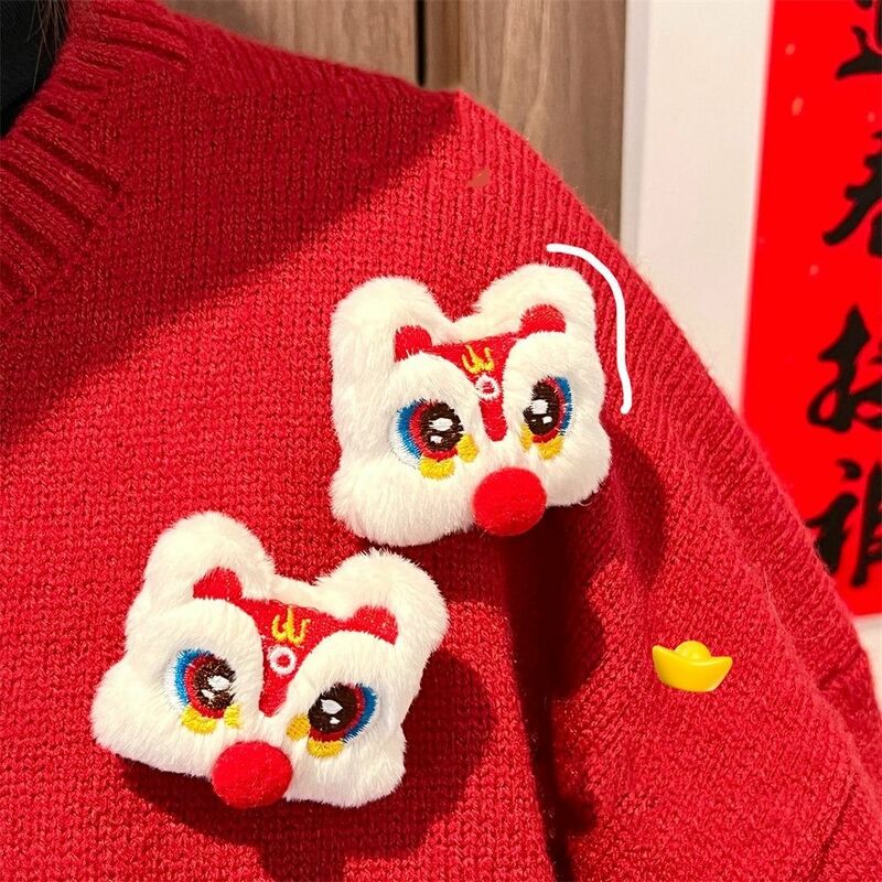 Löwen tanz Kinder rote Haarnadel Stoff Stickerei Hanfu Haars pange Haars eil alte Kopf bedeckung chinesische Neujahr Kopf bedeckung Mädchen