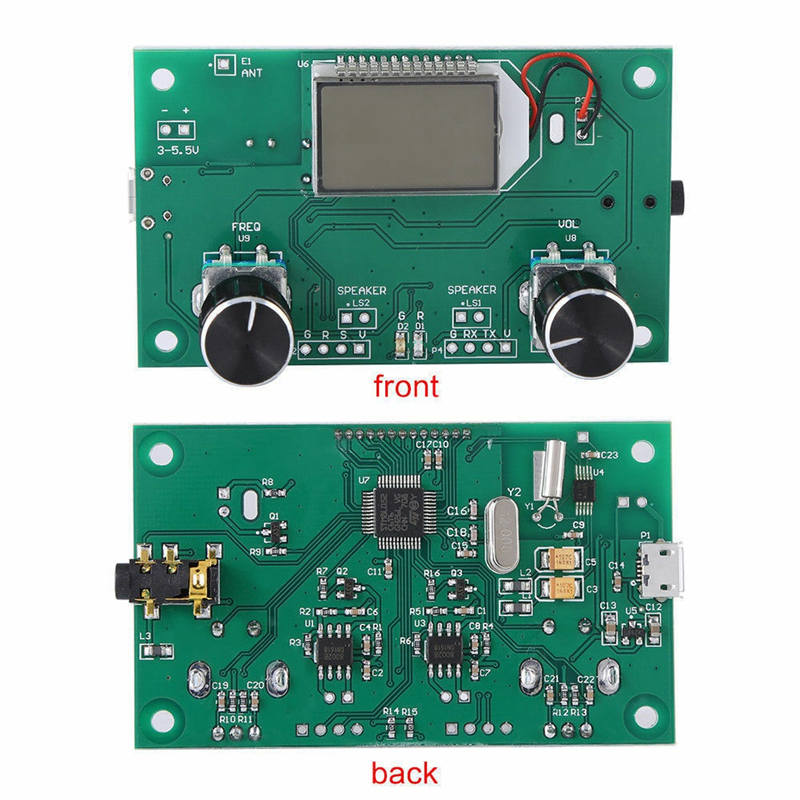 3X FM Radio modul penerima 87-108MHz frekuensi modulasi Stereo papan penerima dengan LCD Digital Display 3-5V DSP PLL