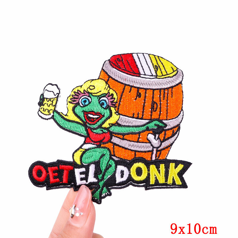 Patch de broderie d'emblème Oeteldonk des Pays-Bas pour le carnaval des Pays-Bas, fer sur les vêtements, patchs de grenouille