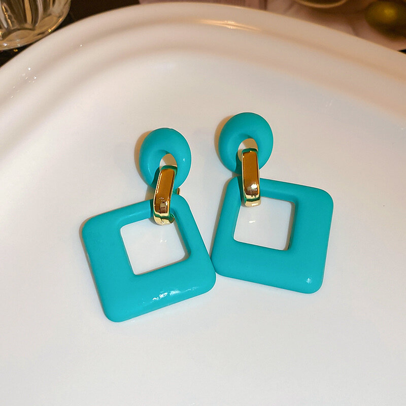 1/2PAIRS Square Earrings Striking Design Essential Vibrant Square Earrings Geometric Earrings Fashion Accessories Trend
