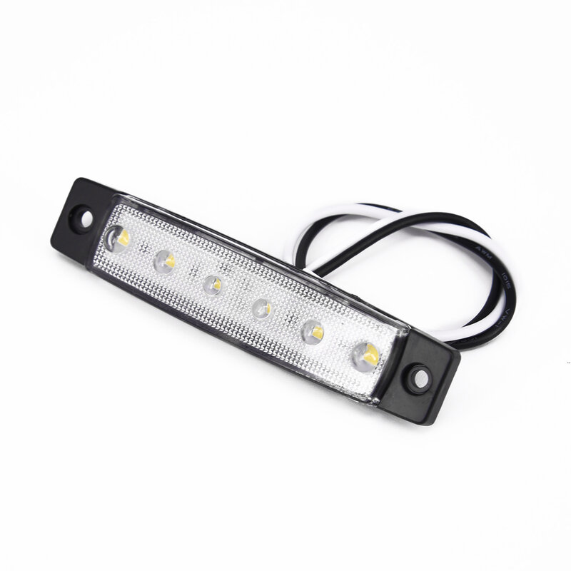 Luz LED lateral para remolque, camión, barco, autobús, indicador de luces laterales traseras impermeables, 12V, 6 LED, 5LM, 12V, 0,5 W, ABS, 2835 SMD