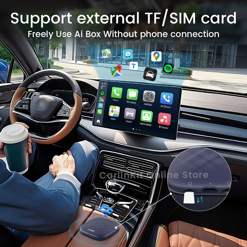 Carlinkit Wireless CarPlay Ai Box Plus, Android 12, Auto TV Android, Pro para VW, Mercedes Pegeout, Audi