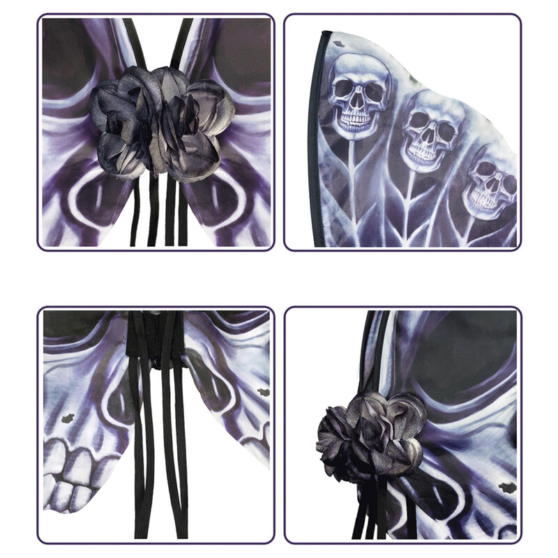 2023 Hot Butterfly Wings para Halloween Cosplay Costume Adulto Crianças Esqueleto Pano Asas Masquerade Party Dress Up Acessórios