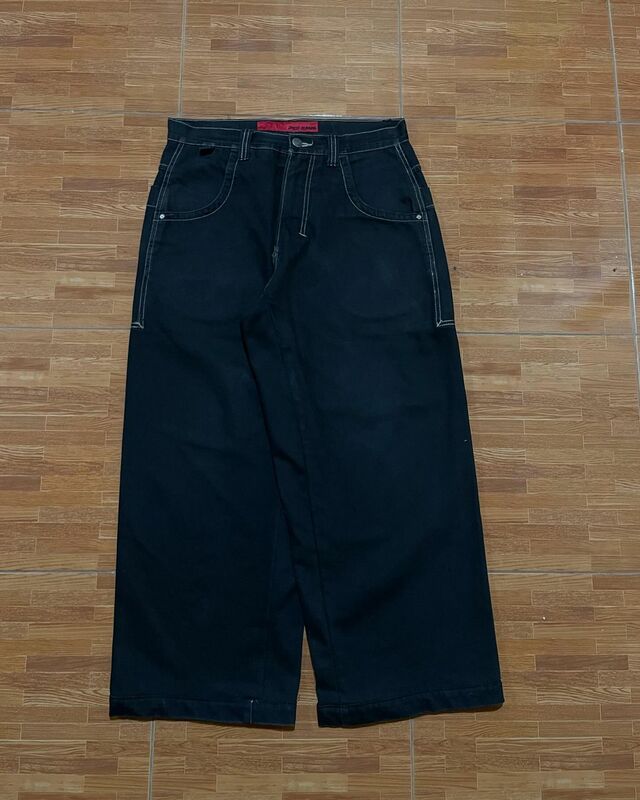 JNCO свободные черные джинсы с высокой талией, новинка 2024, американские широкие брюки в стиле хип-хоп с рисунком черепа Y2K, винтажные стандартные унисекс