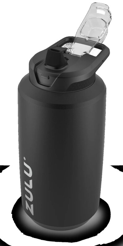 Black 64 fl oz. Half Gallon Stainless Steel Goals Jug Water Bottle