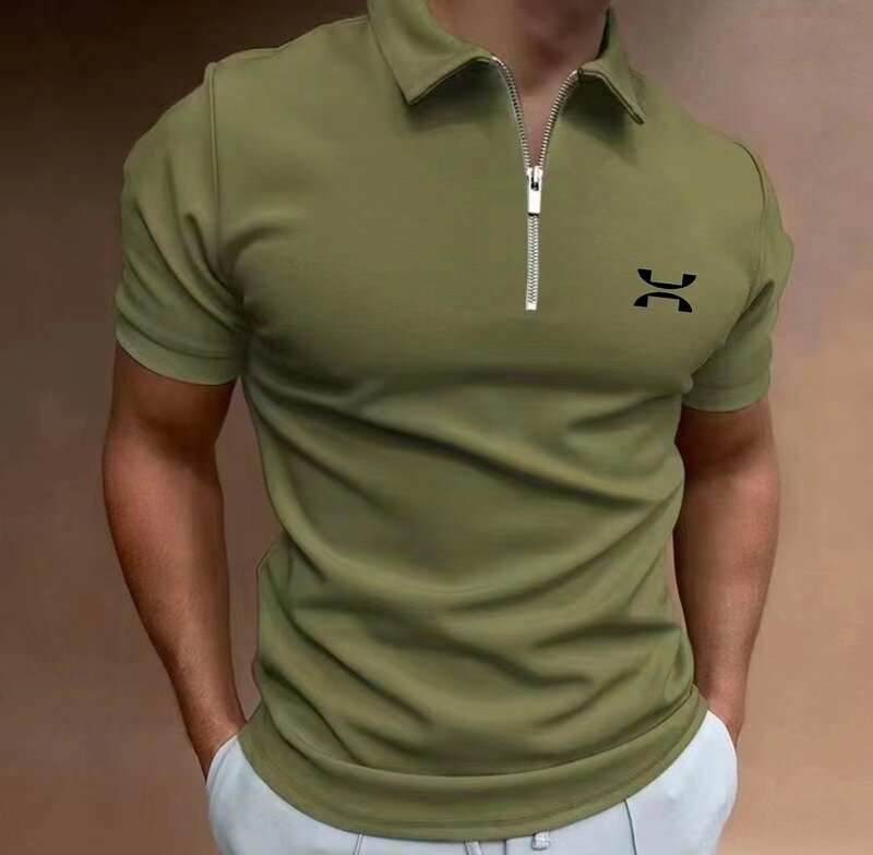 Классическая рубашка для мужчин, неформальная рубашка-поло с коротким рукавом, яркая, новая, летняя