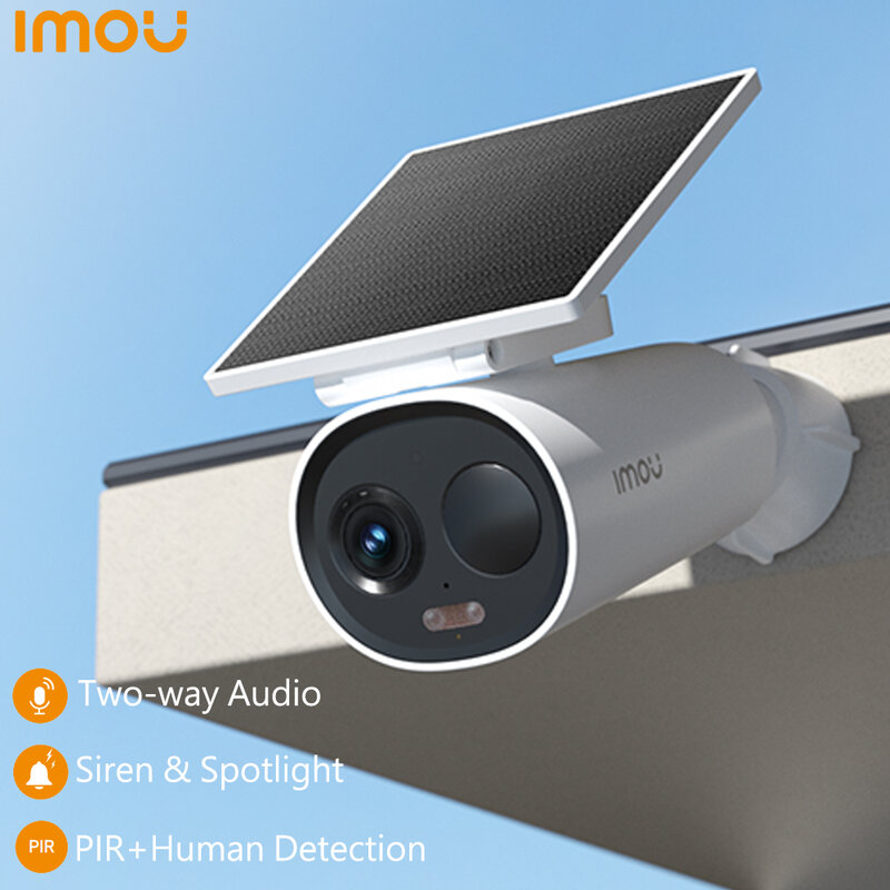IMOU-Câmera de Segurança Solar Ao Ar Livre, Câmera Sem Fio WiFi, Áudio Bidirecional, Visão Noturna Colorida, Bateria, Celular 3C, Tudo em Um, 2K