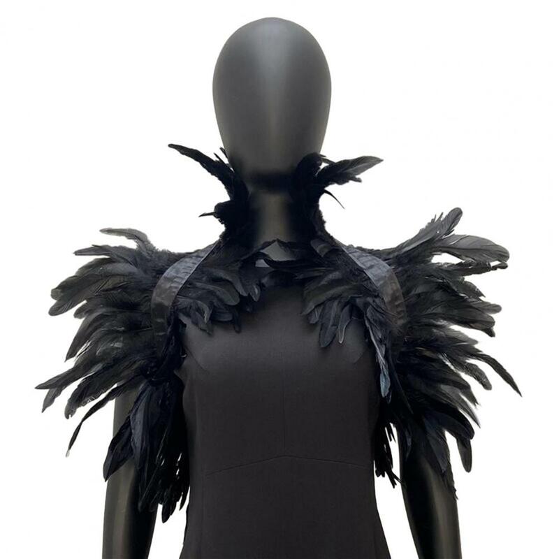 Chal de plumas suave para disfraz, capa de cuello ajustable para actuación en escenario de Cosplay, bailarina Retro