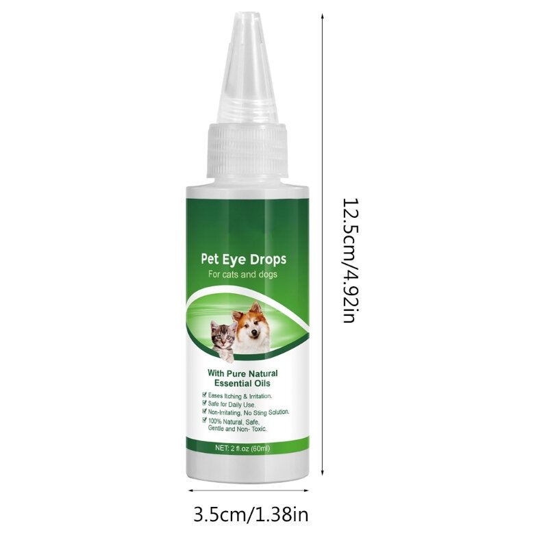 60ml oogdruppels voor huisdieren, effectief bij het verwijderen scheurtjes voor oogreiniging huisdieren