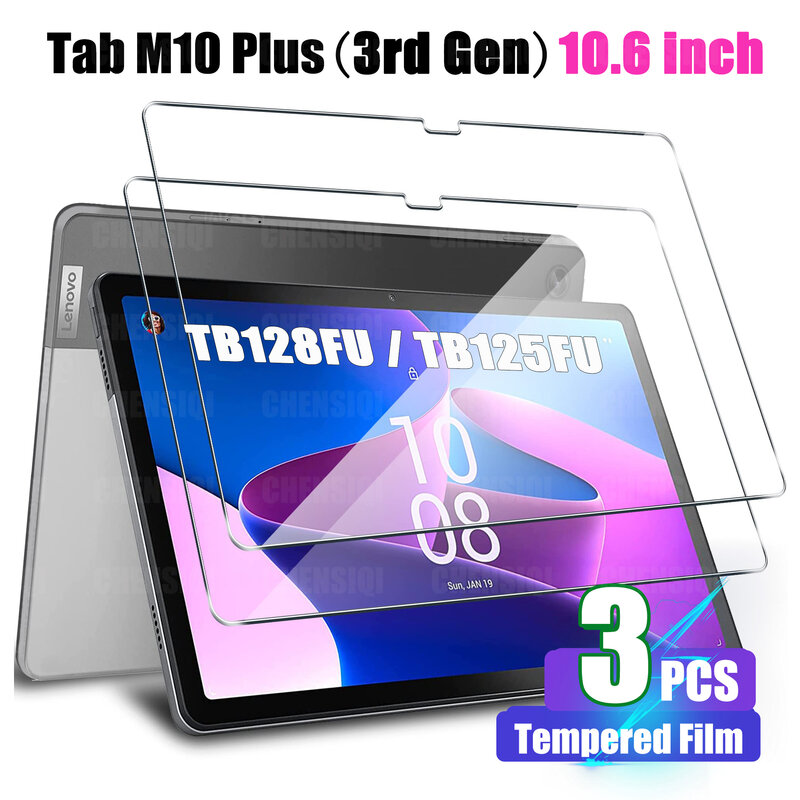 Dla Lenovo Tab M10 Plus 3. Gen ochraniacz ekranu 9H twardość HD bezbarwne szkło hartowane 10.6 cala TB128FU TB125FU 2022